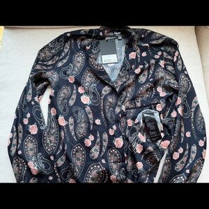 The Kooples Paisley Flowers Long Sleeve Button Down Shirt Small | NWT MSRP $275